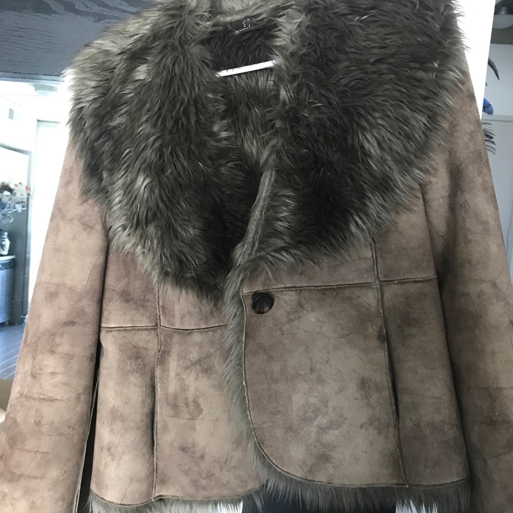 Luii Chocolate Brown Faux Fur Coat